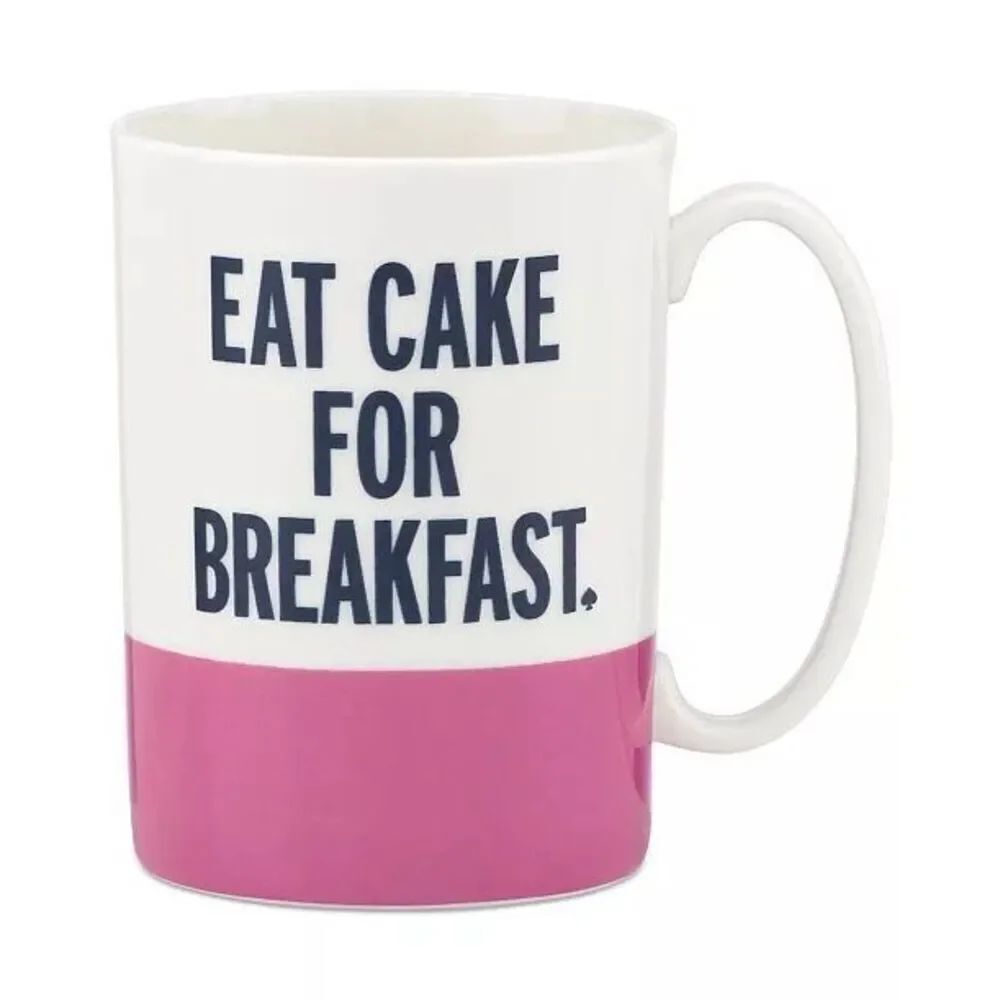 Kate Spade New York Lenox Eat Cake for Breakfast Pink 12oz Ceramic Coffee Mug